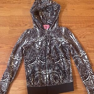 Juicy Couture Brown and Cream Zip-Up